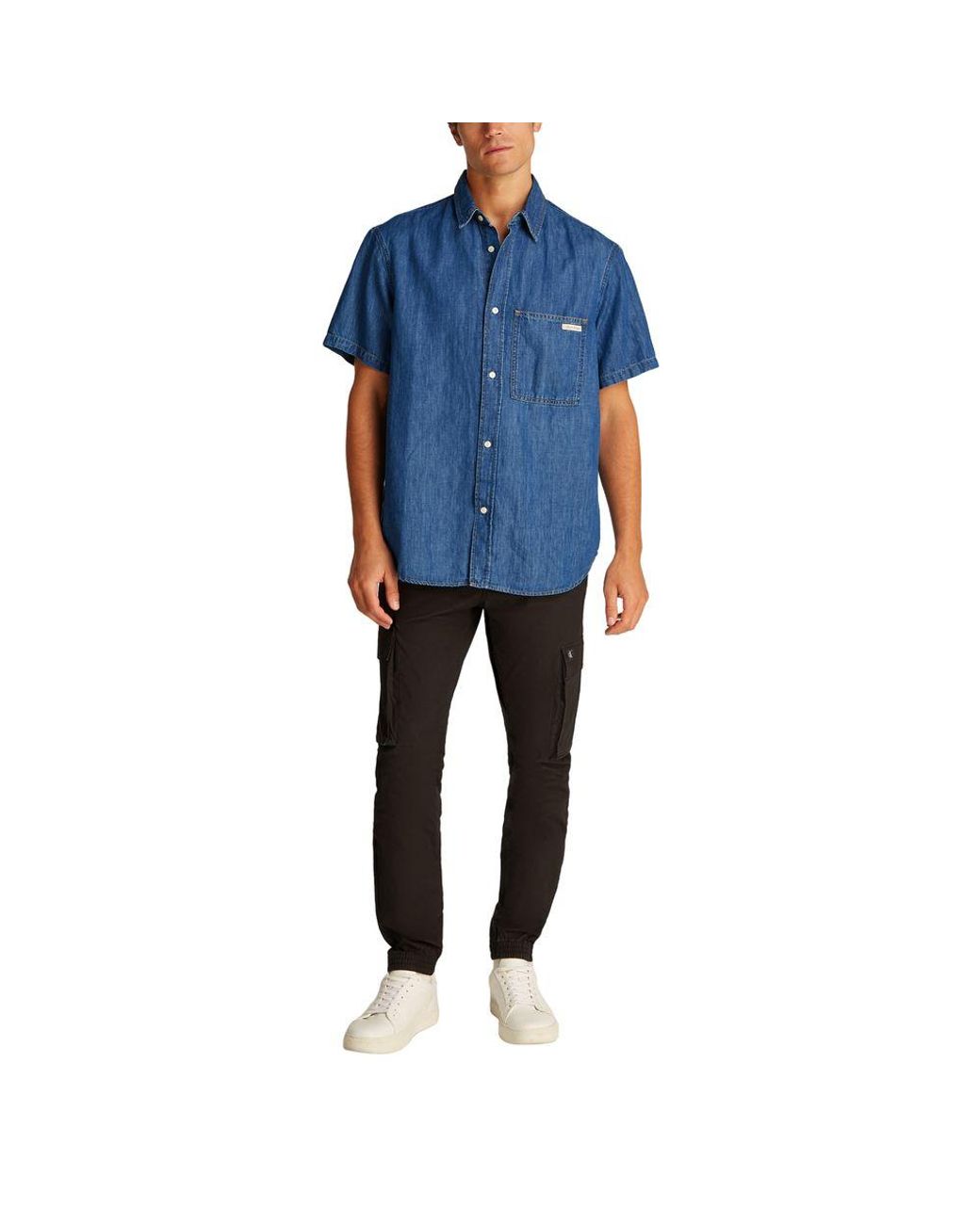 Calvin Klein Blue Cotton Shirt for men