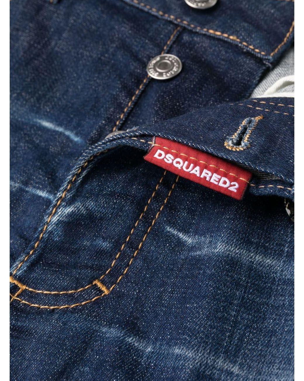 DSquared² Blue Crystal Flies High-Rise Jeans