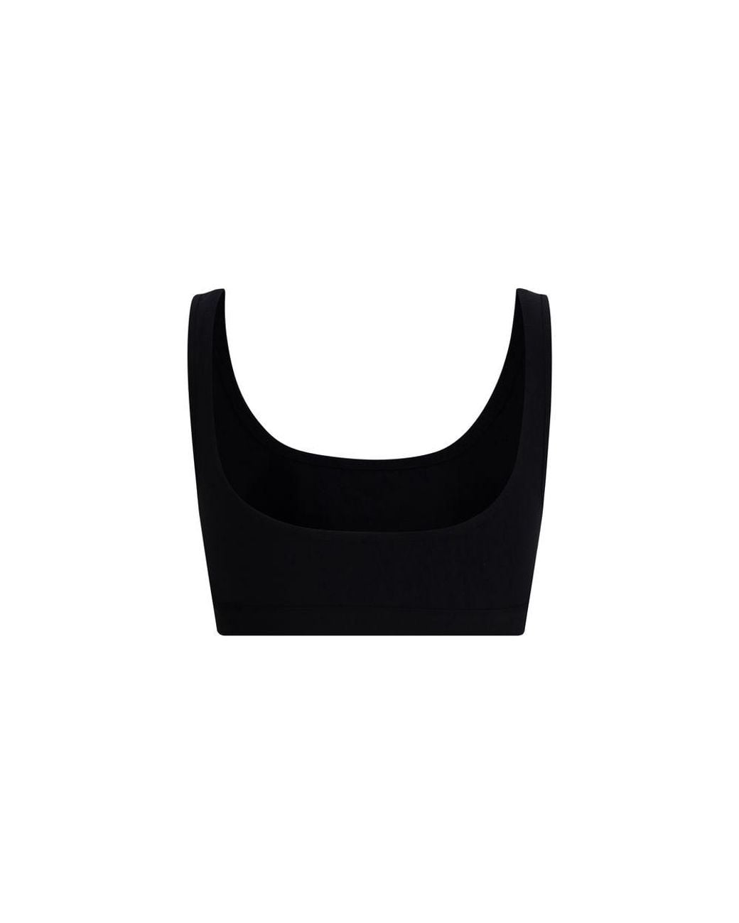 MARINE SERRE Black Cotton Sport Bra
