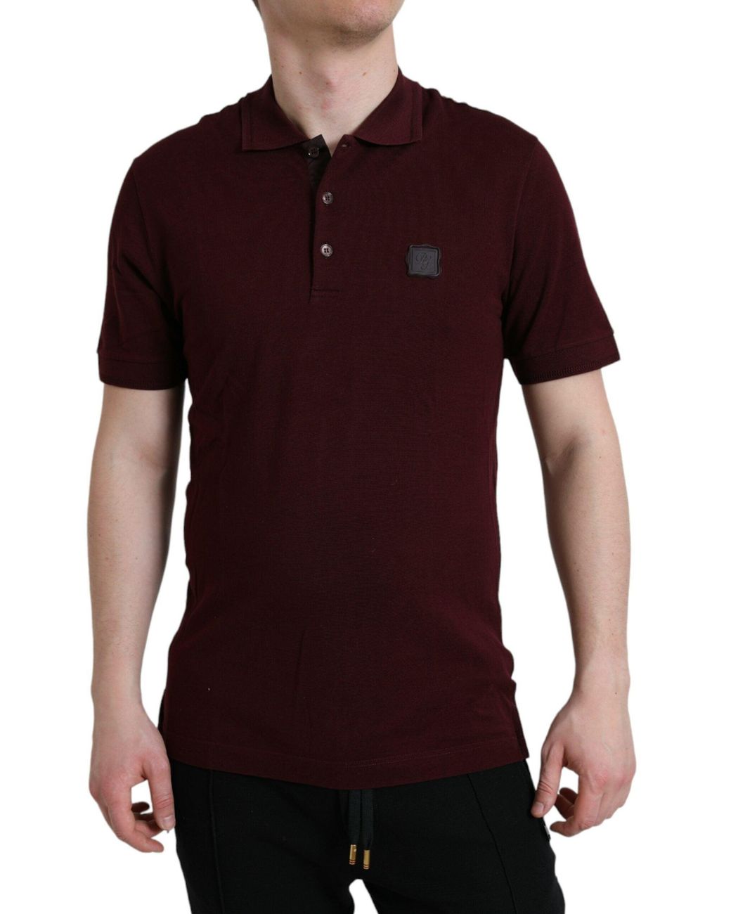 Dolce & Gabbana Red Elegant Cotton Blend Polo Tee for men