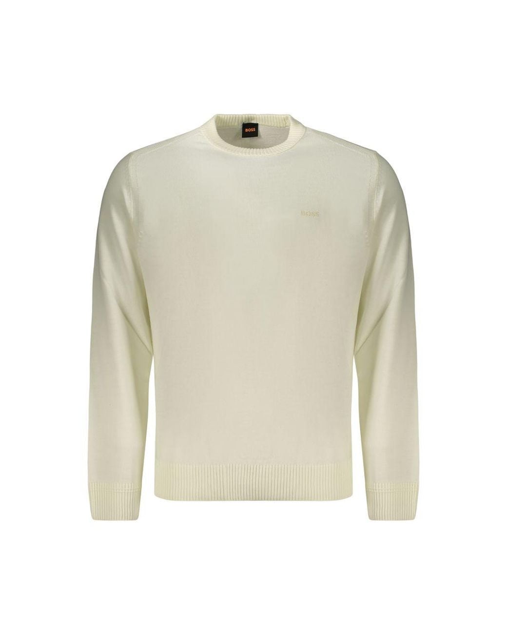 Boss White Wool Sweatshirt for men