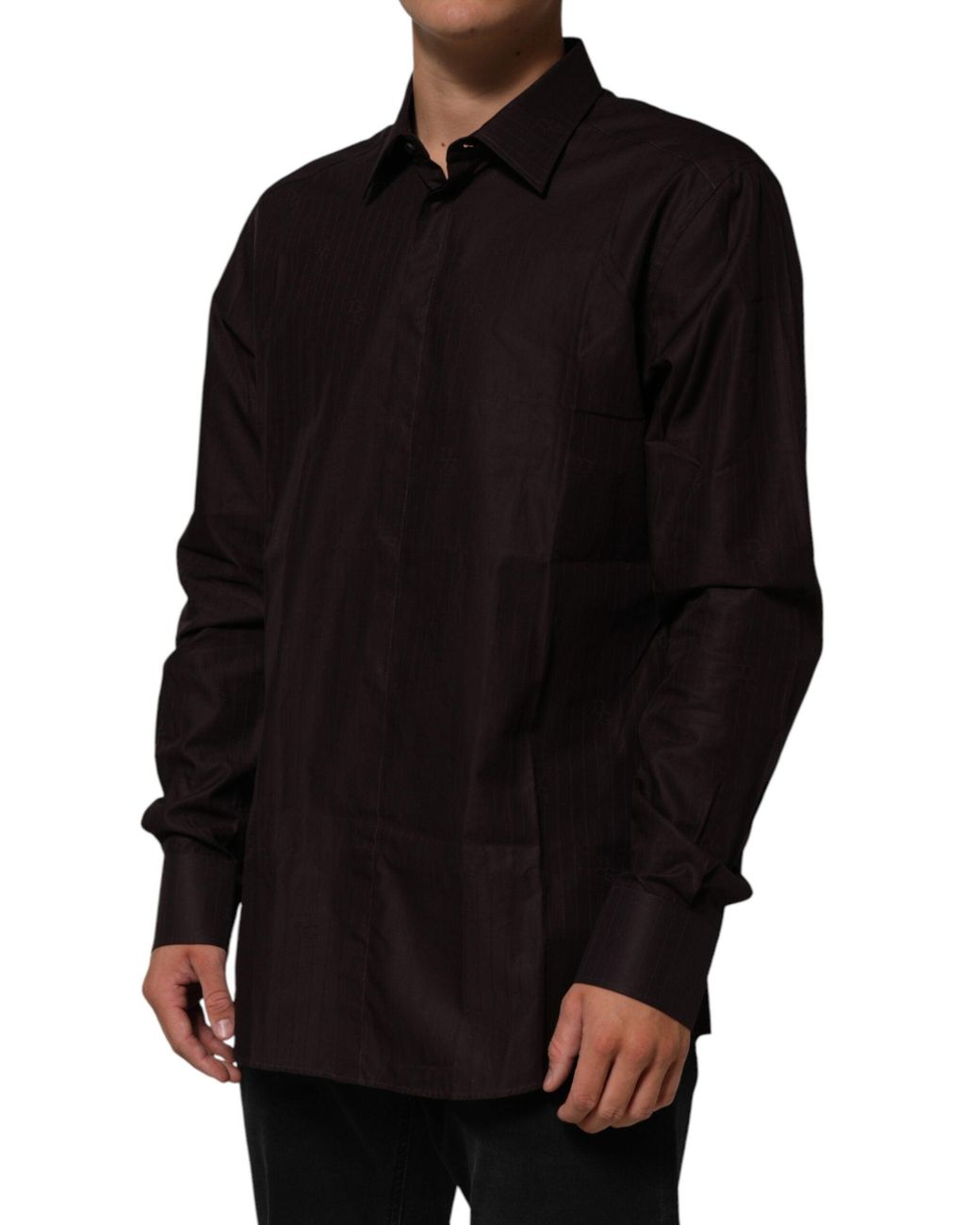 Dolce & Gabbana Black Cotton Longsleeve Martini Dress Shirt for men