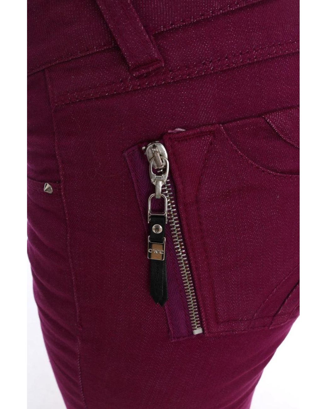 CoSTUME NATIONAL Red Cotton Stretch Slim Denim Jeans