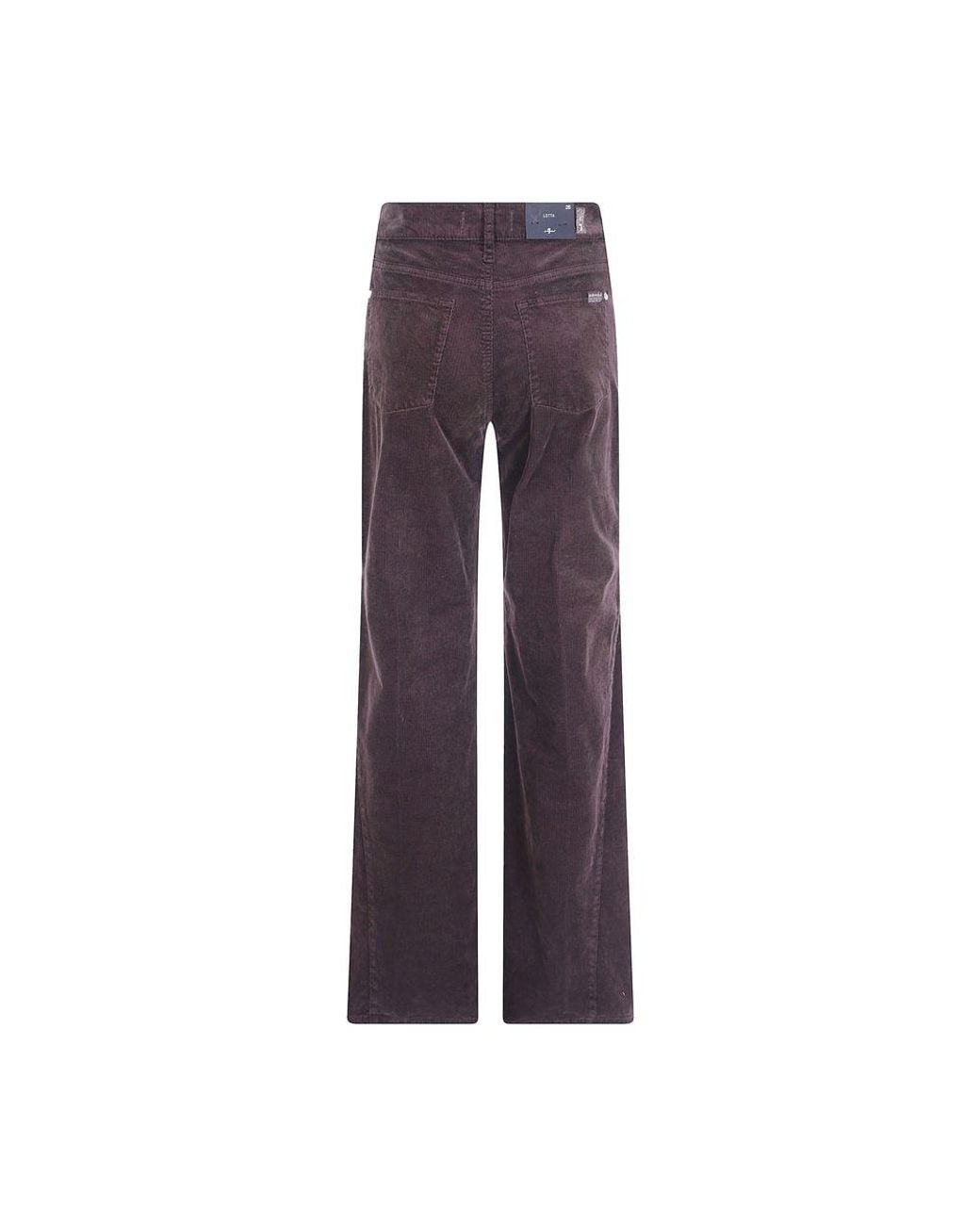7FOR Purple Brown Cotton Casual Pants