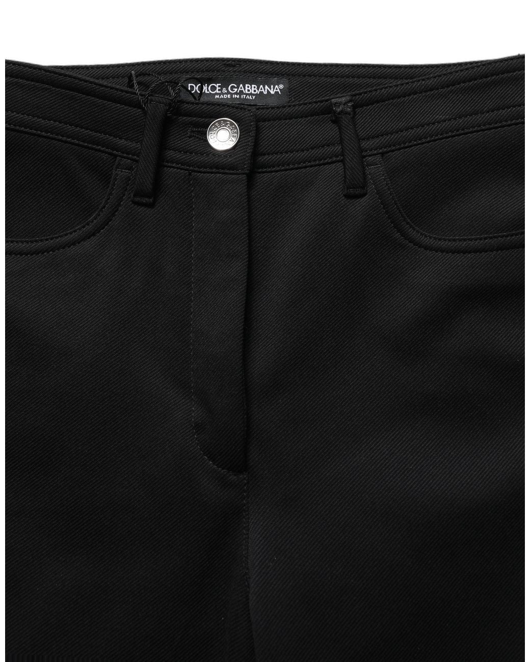 Dolce & Gabbana Black Nylon Stretch Skinny High Waist Pants Elastane