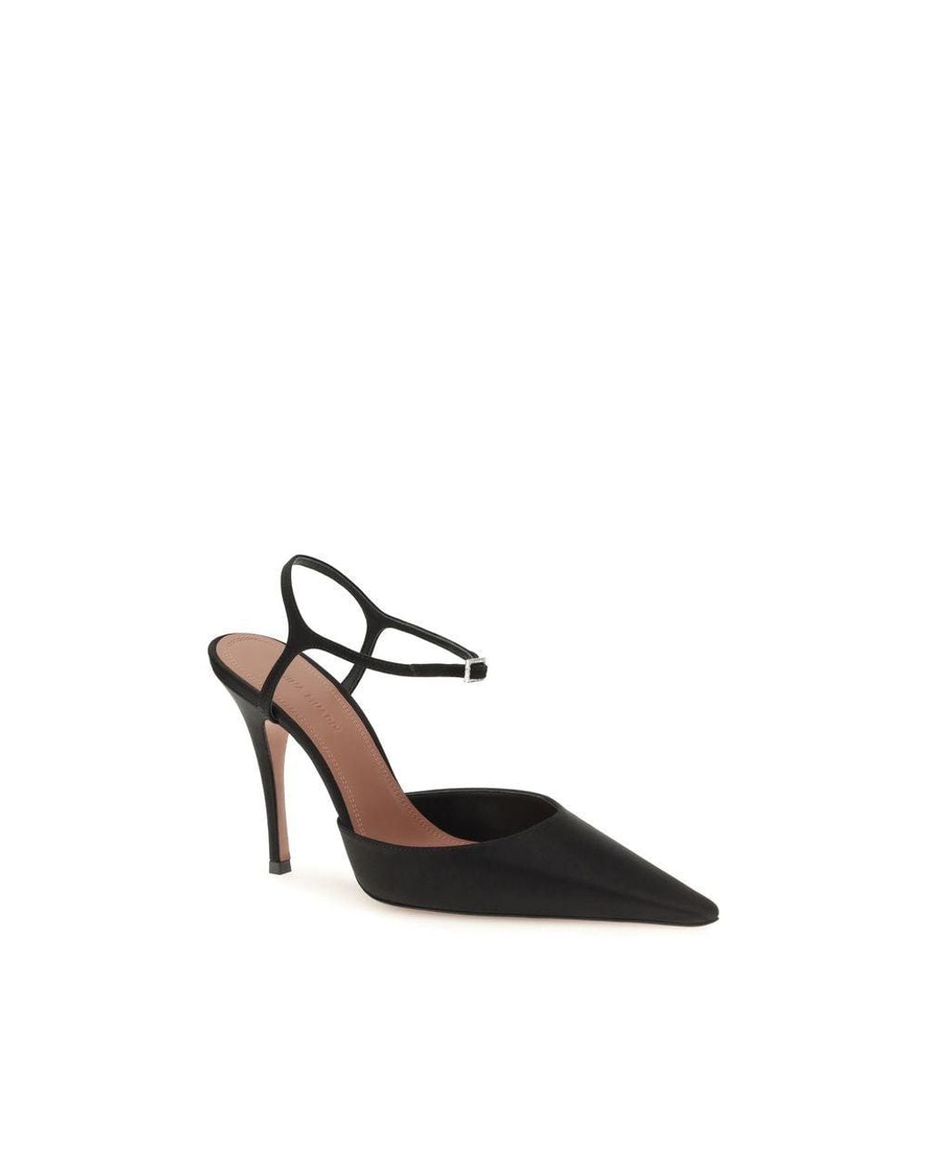 AMINA MUADDI Black Satin High Heel Pumps