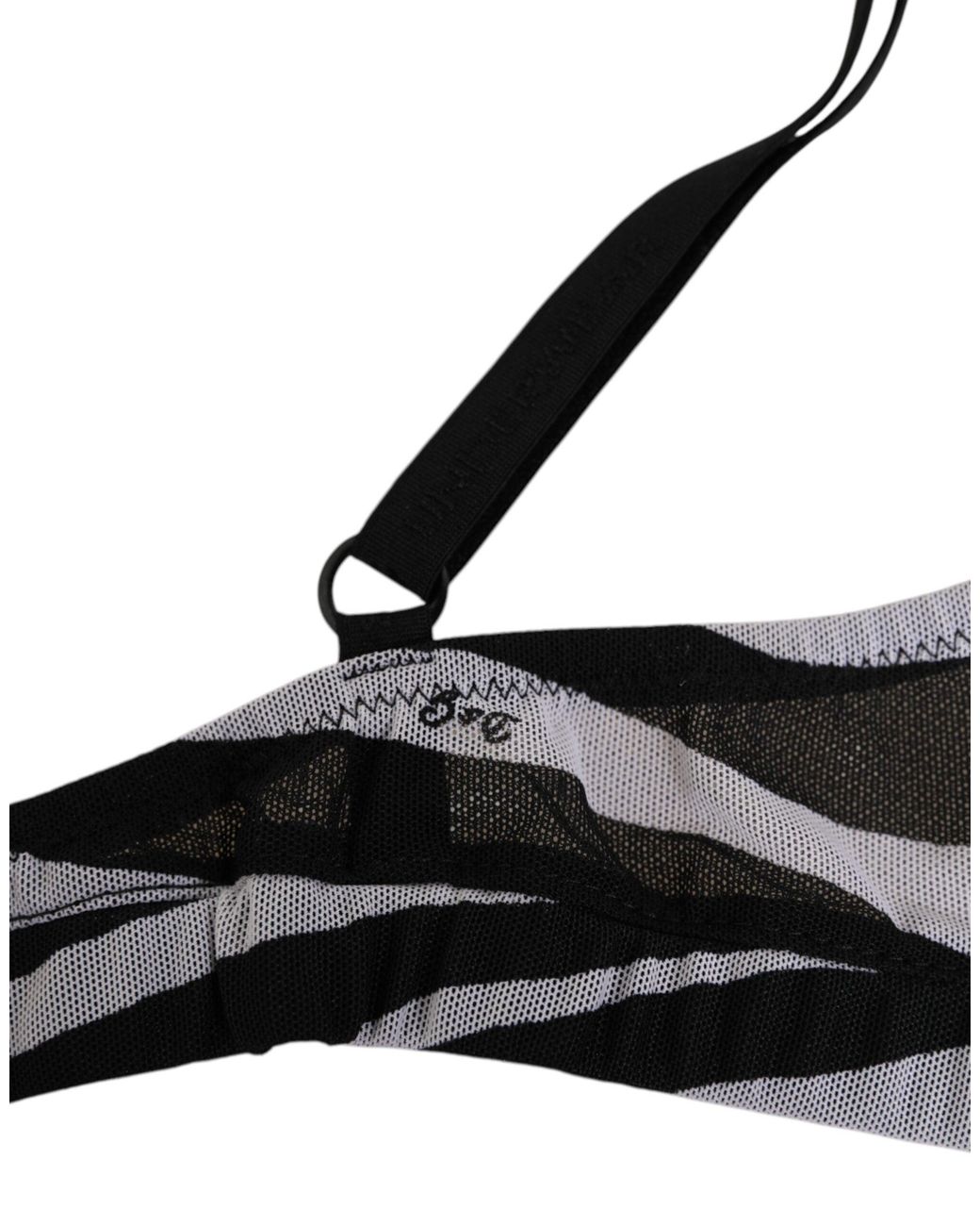 Dolce & Gabbana Multicolor Zebra Print Sheer Mesh Bralette Underwear And Silk Clothing