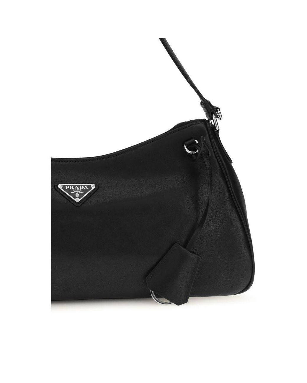 Prada Black Calf Leather Bos Taurus Shoulder Bag