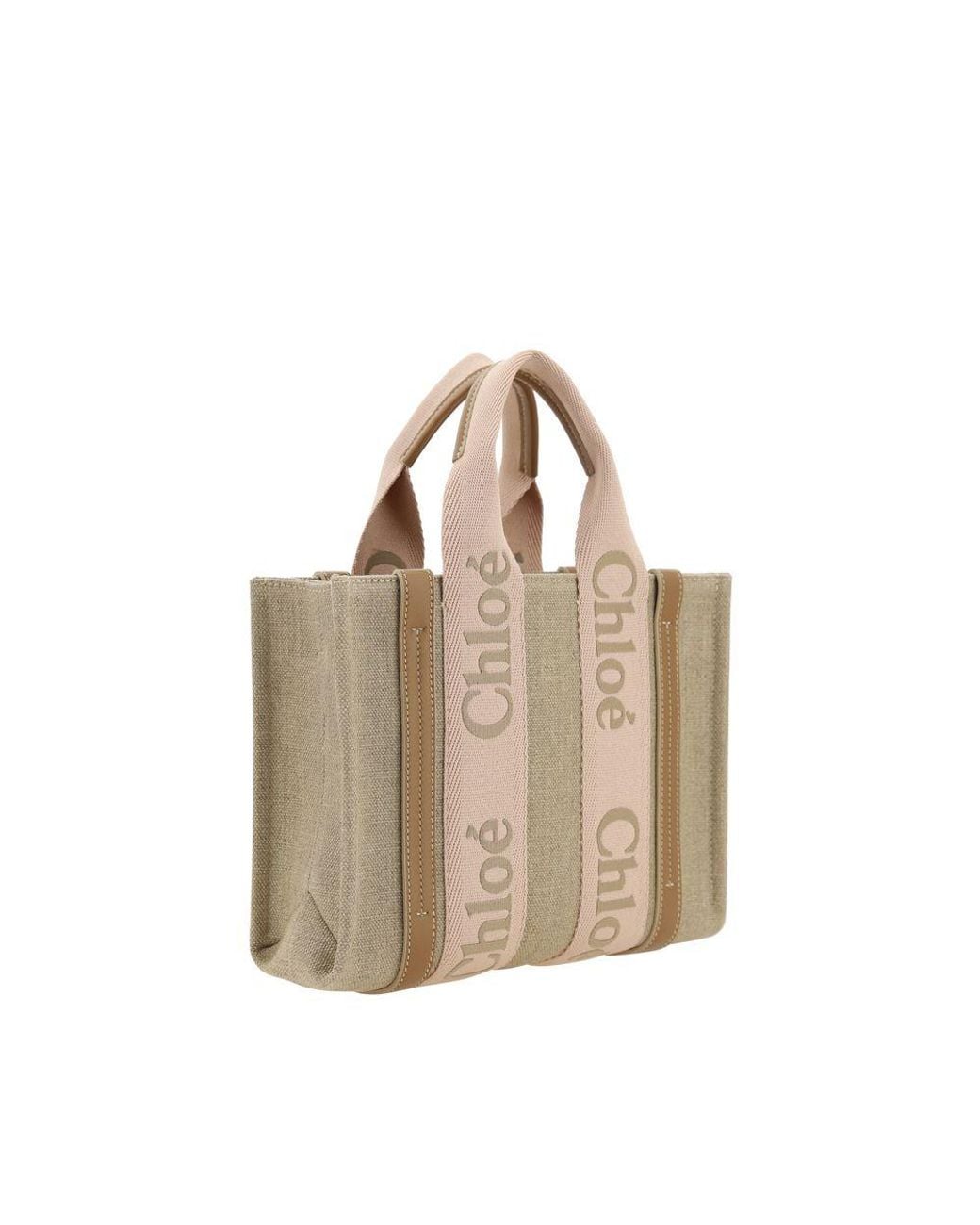 Chloé Natural Beige Linen Handbag