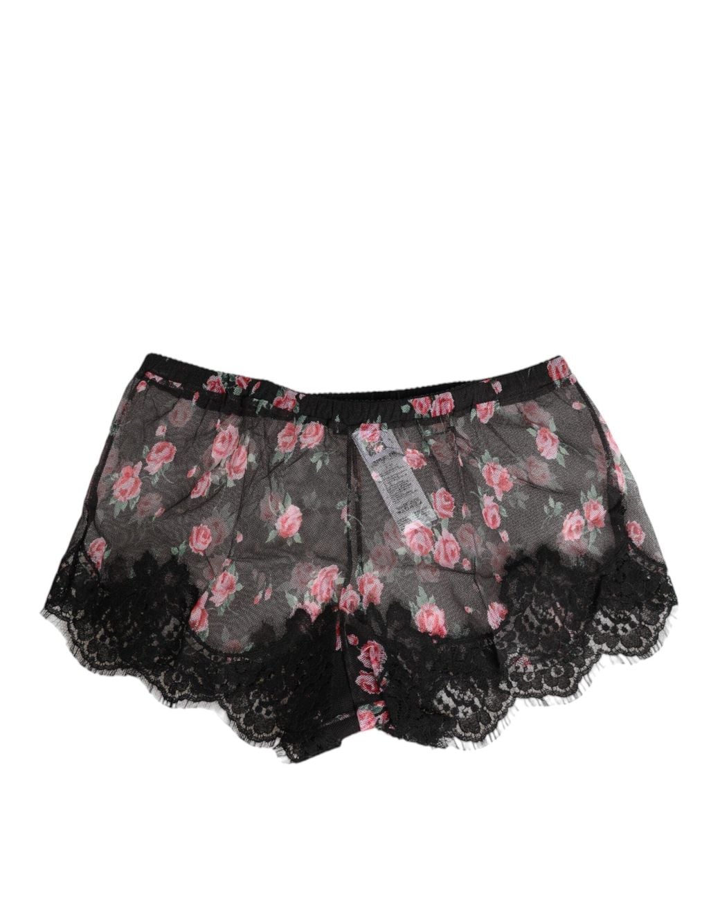 Dolce & Gabbana Black Floral Lace Mesh Lingeri Underwear Cotton Clothing
