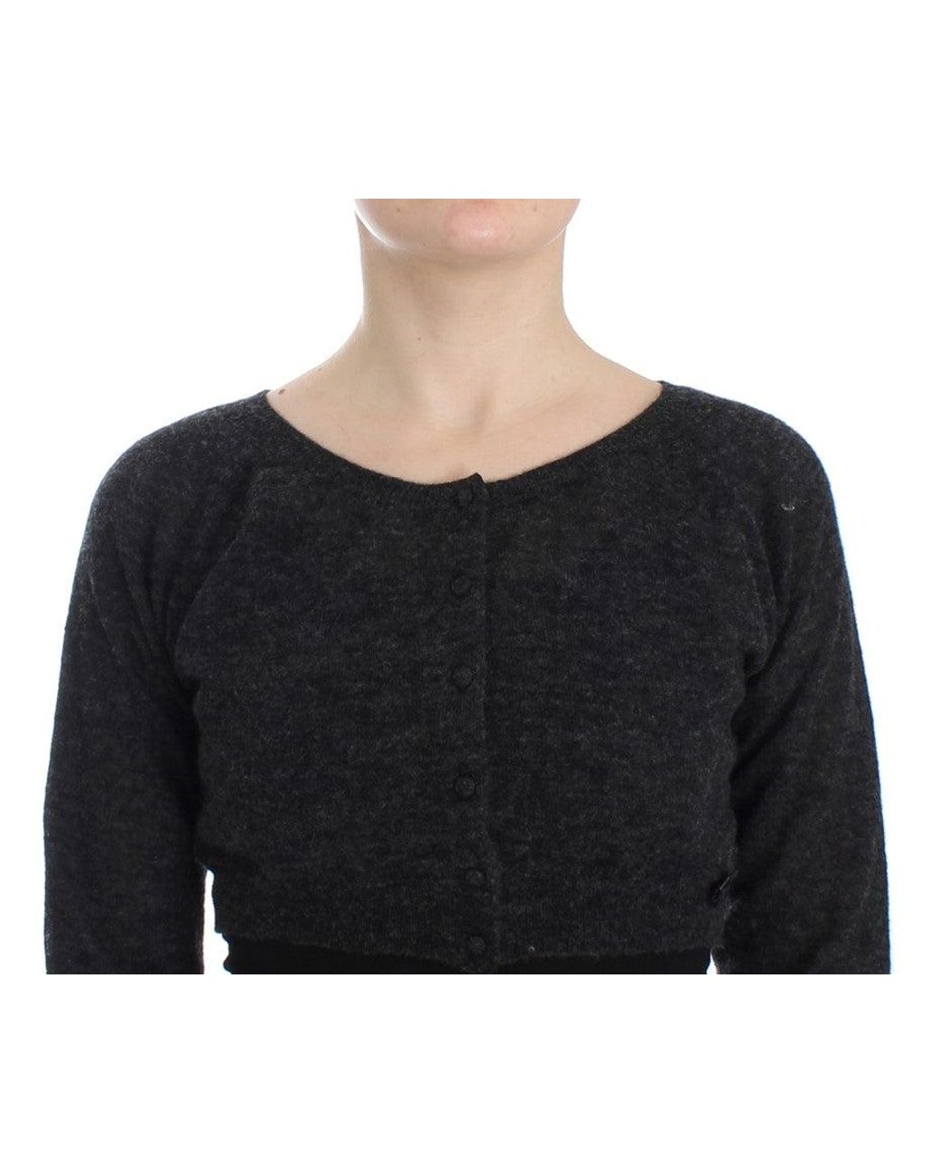 Ermanno Scervino Black Chic Cropped Alpaca Wool Sweater