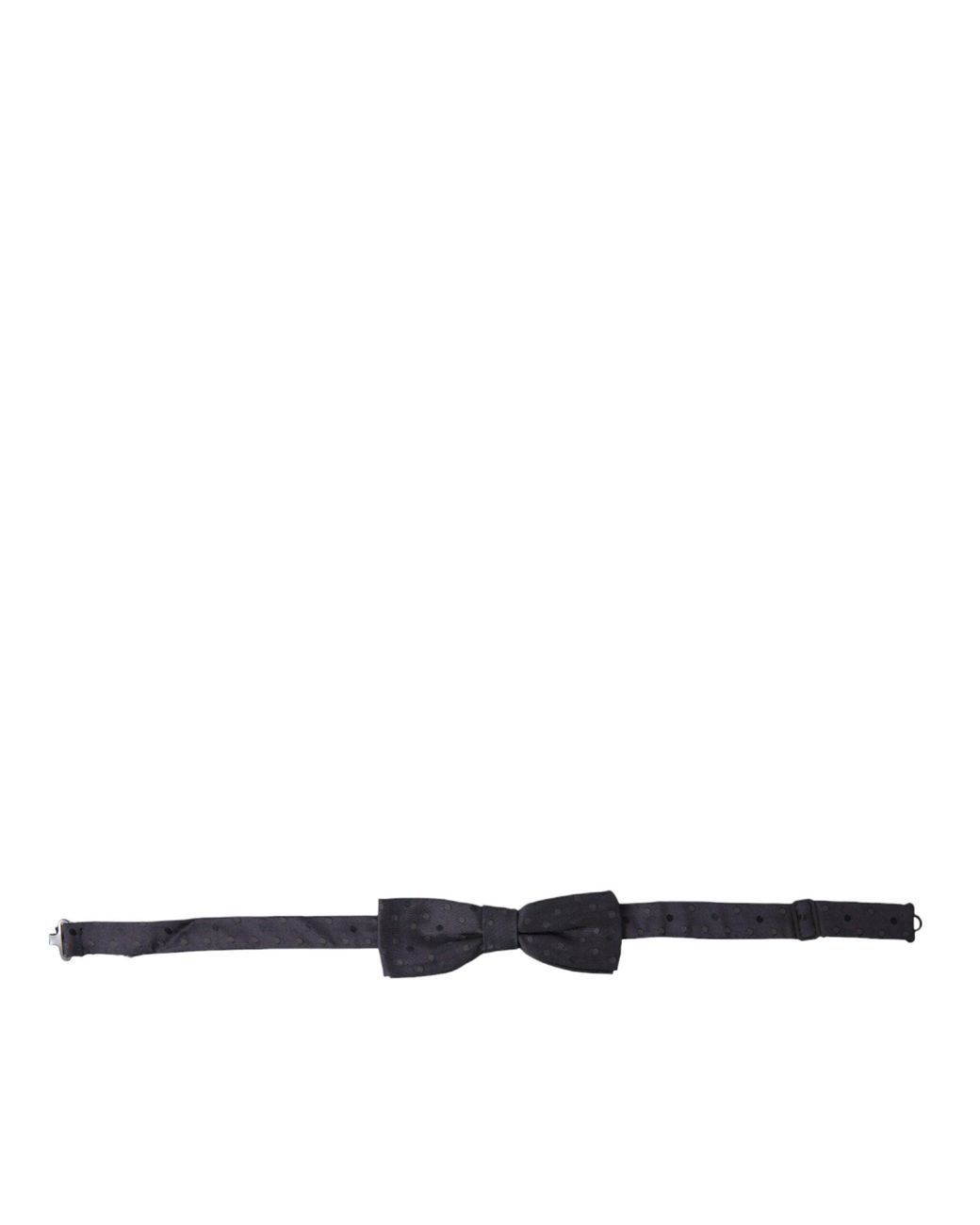 Dolce & Gabbana White Polka Dot Silk Adjustable Neck Papillon Bow Tie for men