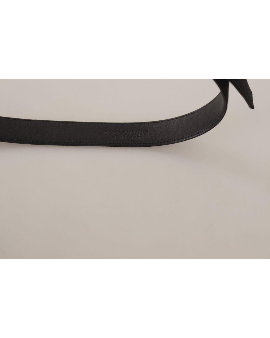 Dolce & Gabbana Black Elegant Leather Belt With Metal Buckle