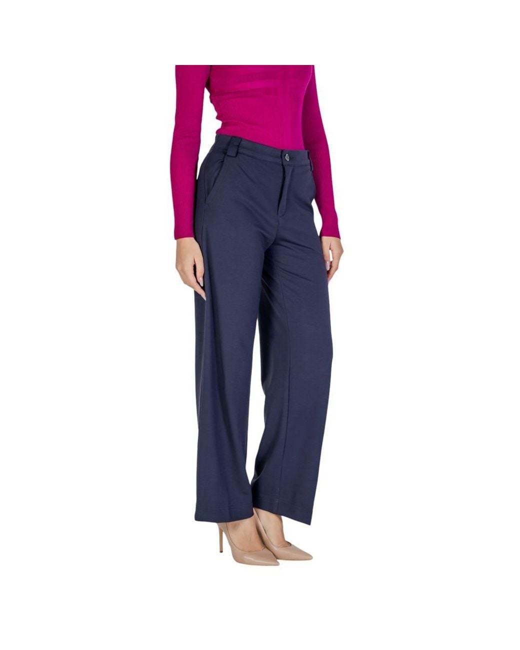 Street One Blue Viscose Casual Pants