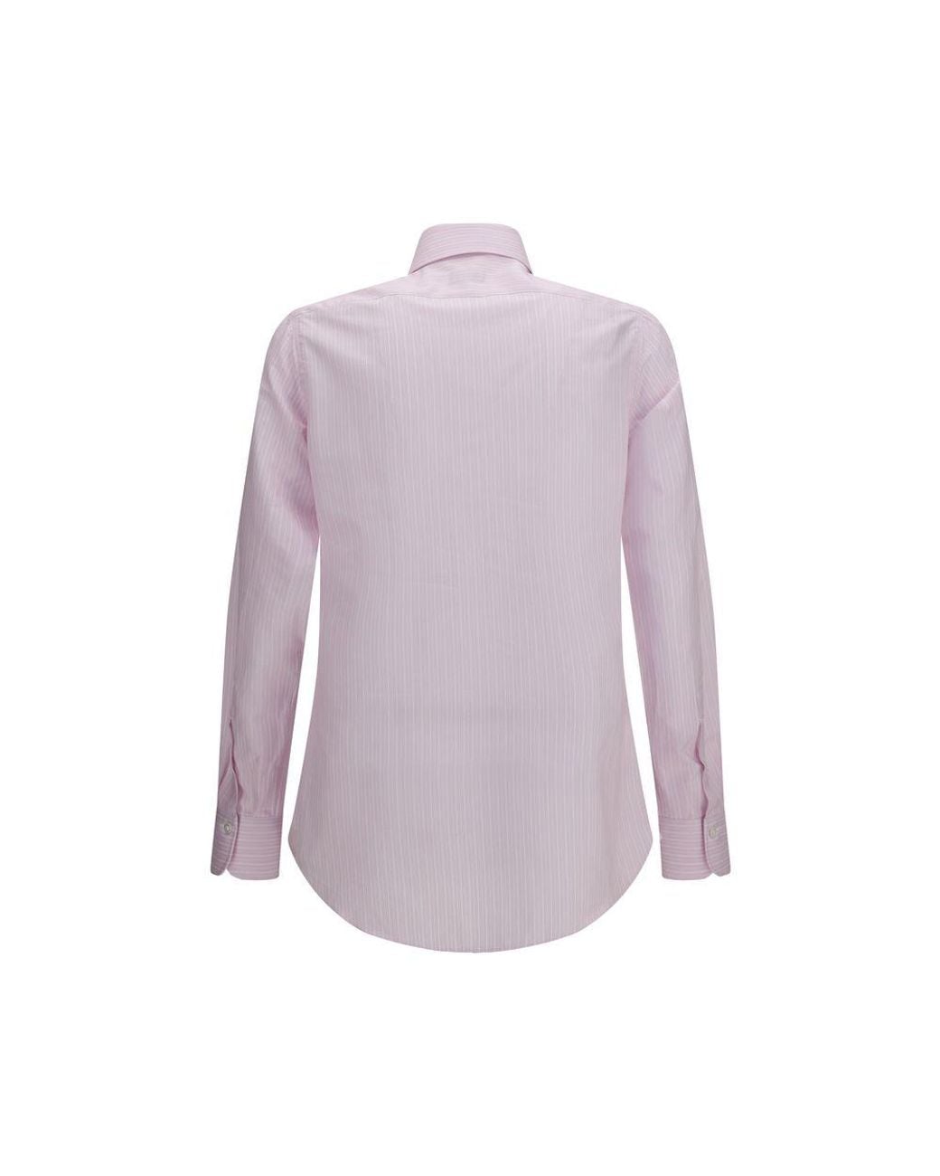 Finamore 1925 Purple Cotton Dress Shirt for men