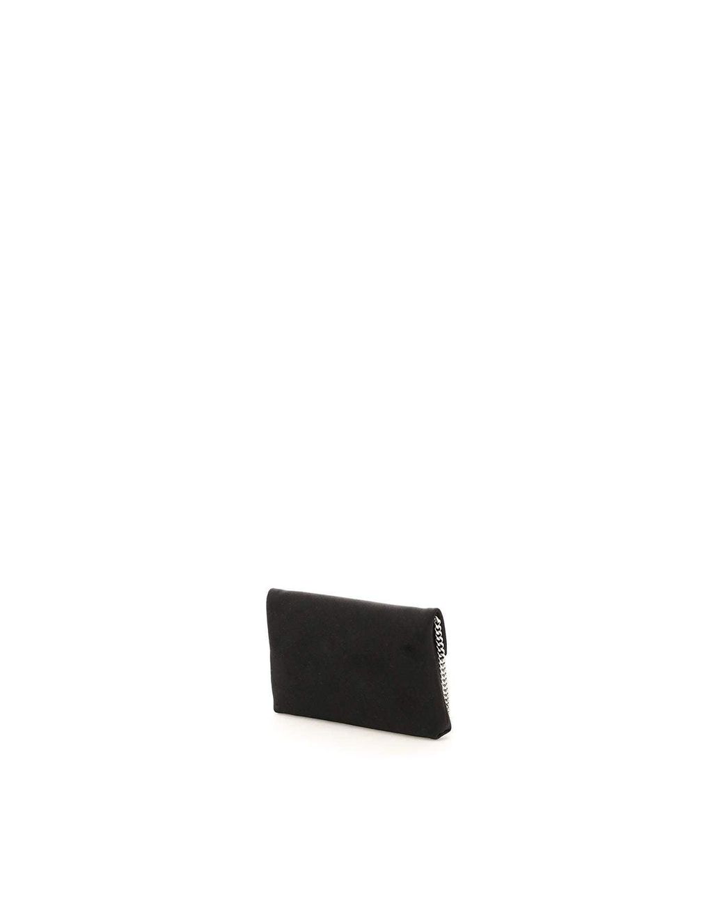 Jimmy Choo Satin Card Holder With Chain in Black | Lyst