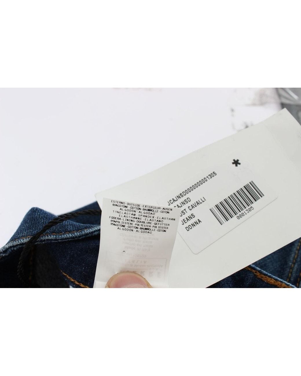 Roberto Cavalli Blue Cotton Stretch Low Waist Jeans