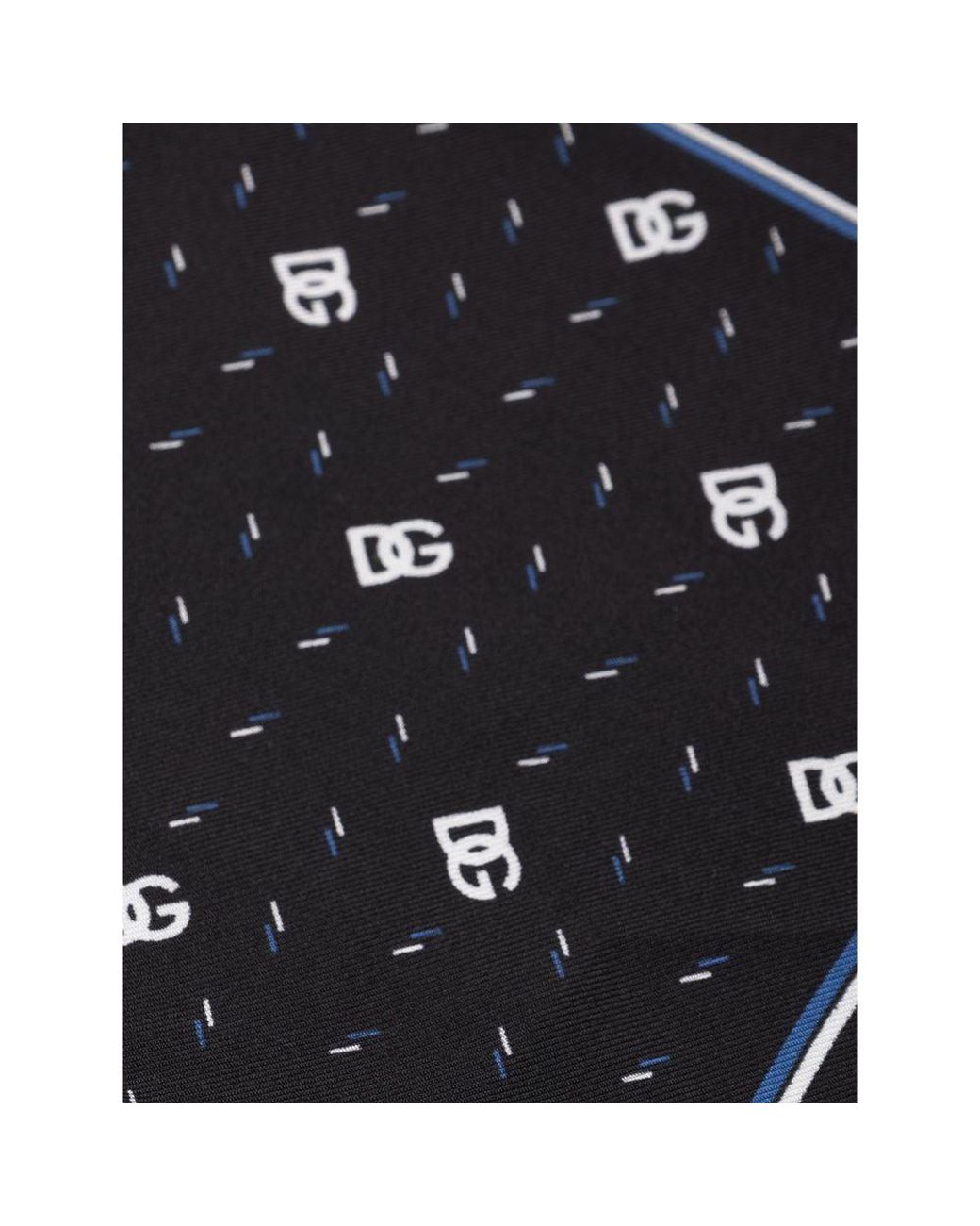 Dolce & Gabbana Black Silk Scarf Logo Pattern for men