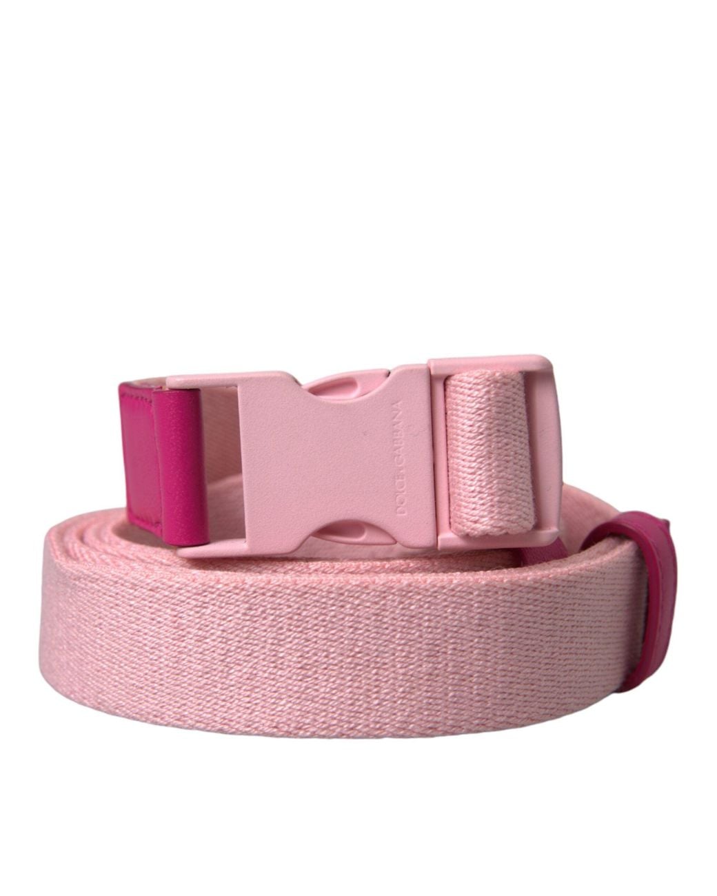 Dolce & Gabbana Pink Canvas Stretch Plastic Buckle Belt