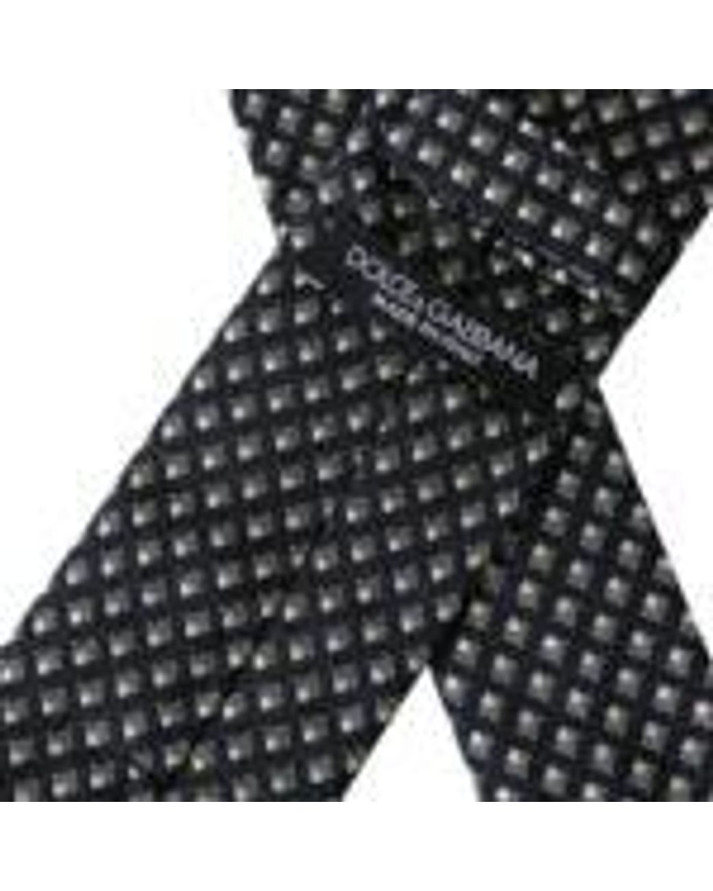 Dolce & Gabbana Gray Geometric Pattern Silk Tie for men