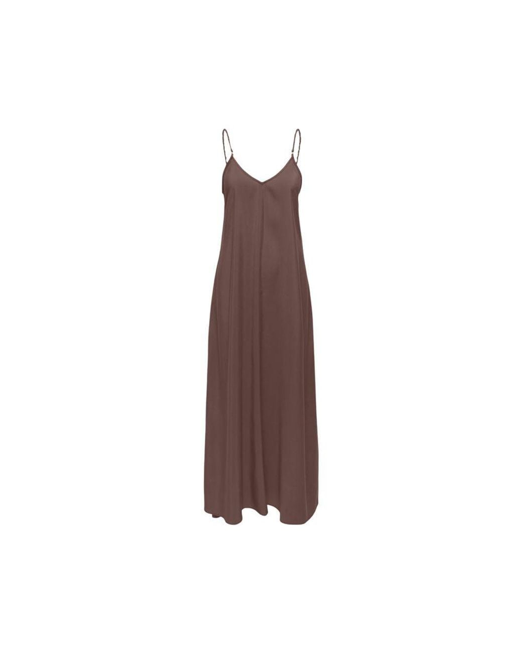 ONLY Brown Viscose Long Dress