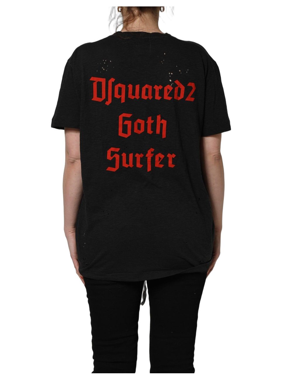 DSquared² Black Chain Embellished Cotton Short Sleeve T