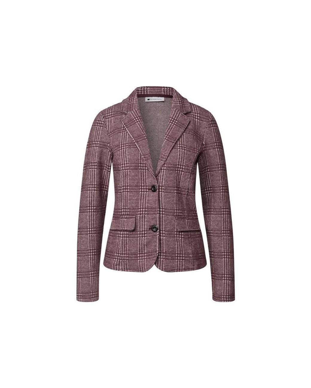 Street One Blue Purple Polyester Blazer