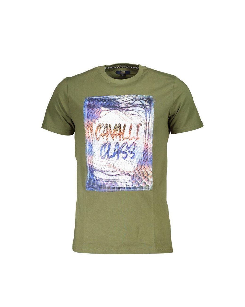 Roberto Cavalli Green Cotton T-Shirt for men