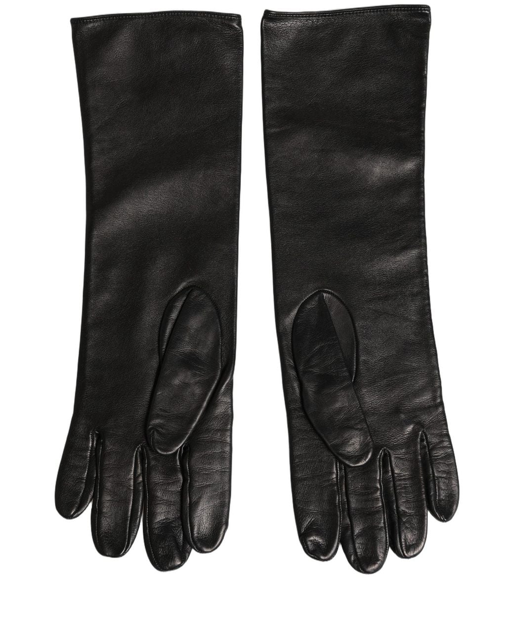 Dolce & Gabbana Black Genuine Leather Embossed Dg Logo Gloves