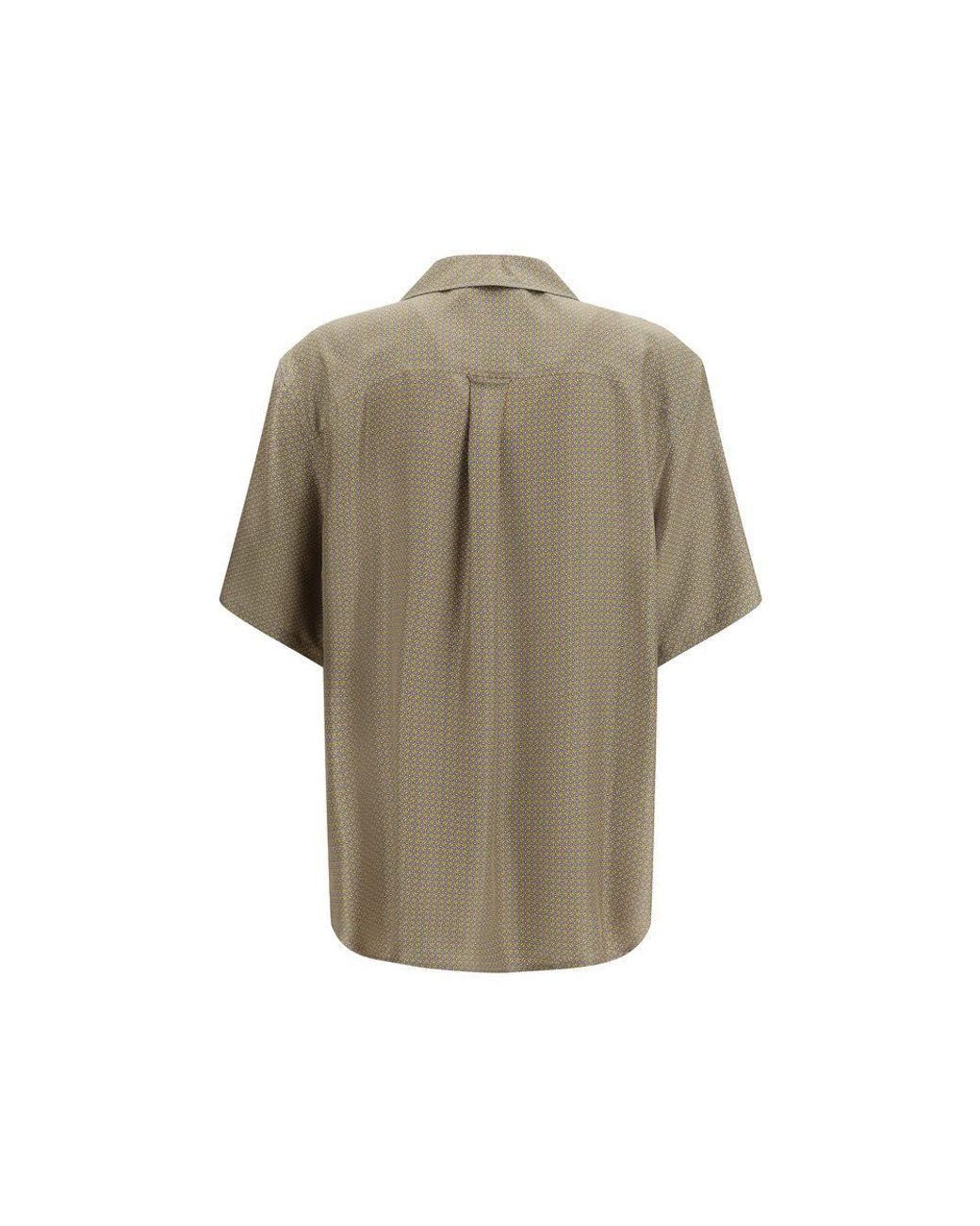 Saint Laurent Natural Multicolor Silk Pattern Shirt for men