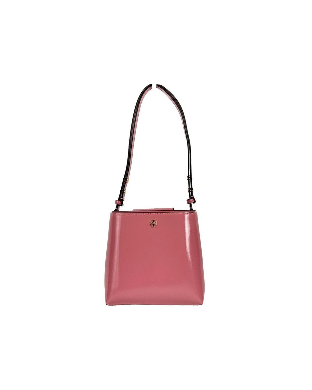 Tory Burch Red Patent Emerson Small Bucket Bag Purse