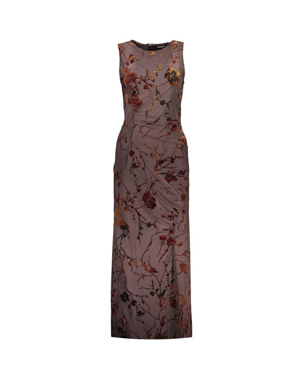 Desigual Purple Brown Polyester 's Dress