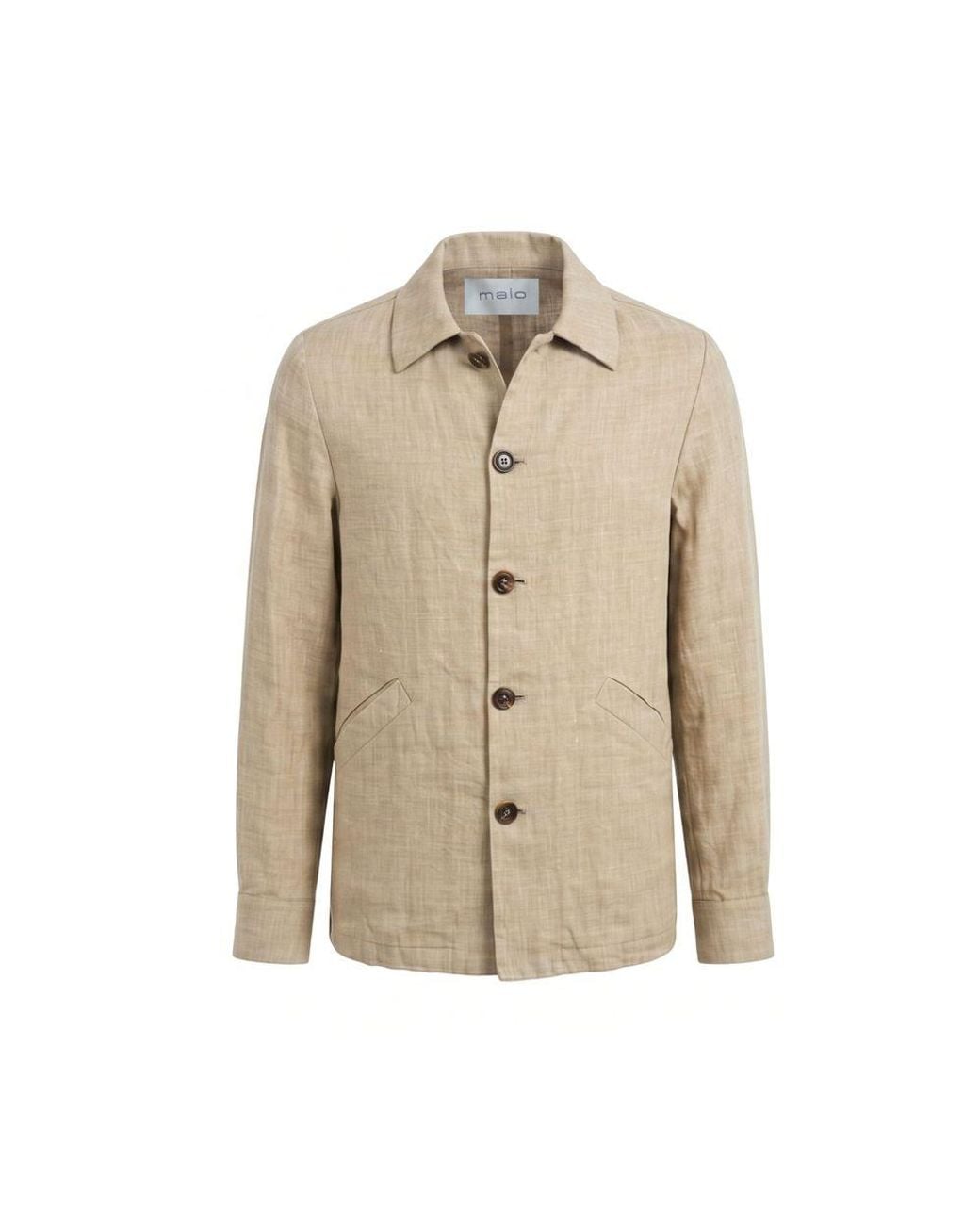 Malo Natural Beige Linen Men Jacket for men
