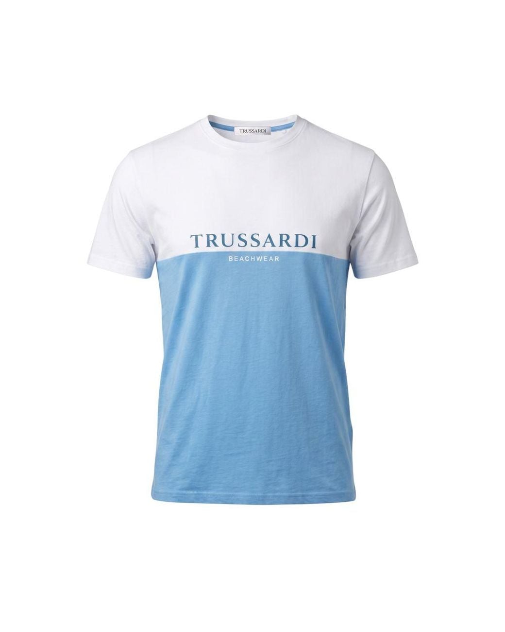 Trussardi Beachwear Blue Polyester T-Shirt for men