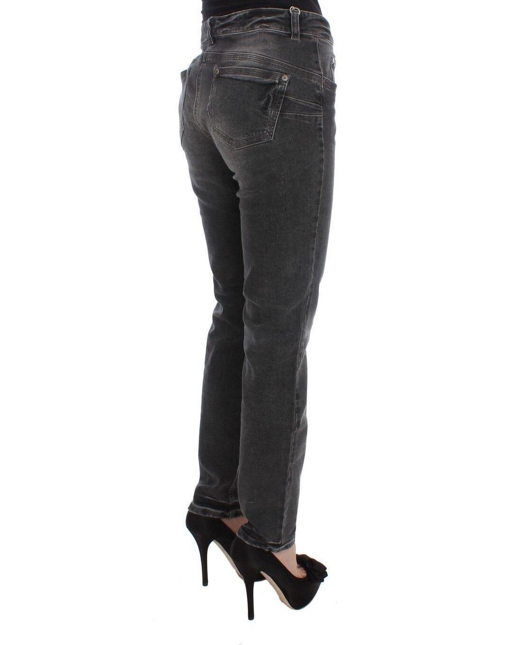Ermanno Scervino Multicolor Cotton Blend Stretch Jean Gray Sig30287
