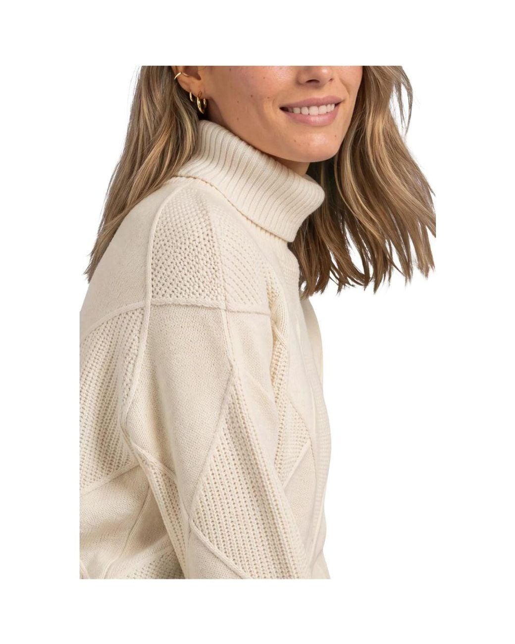 Street One Blue Cream Viscose Turtleneck