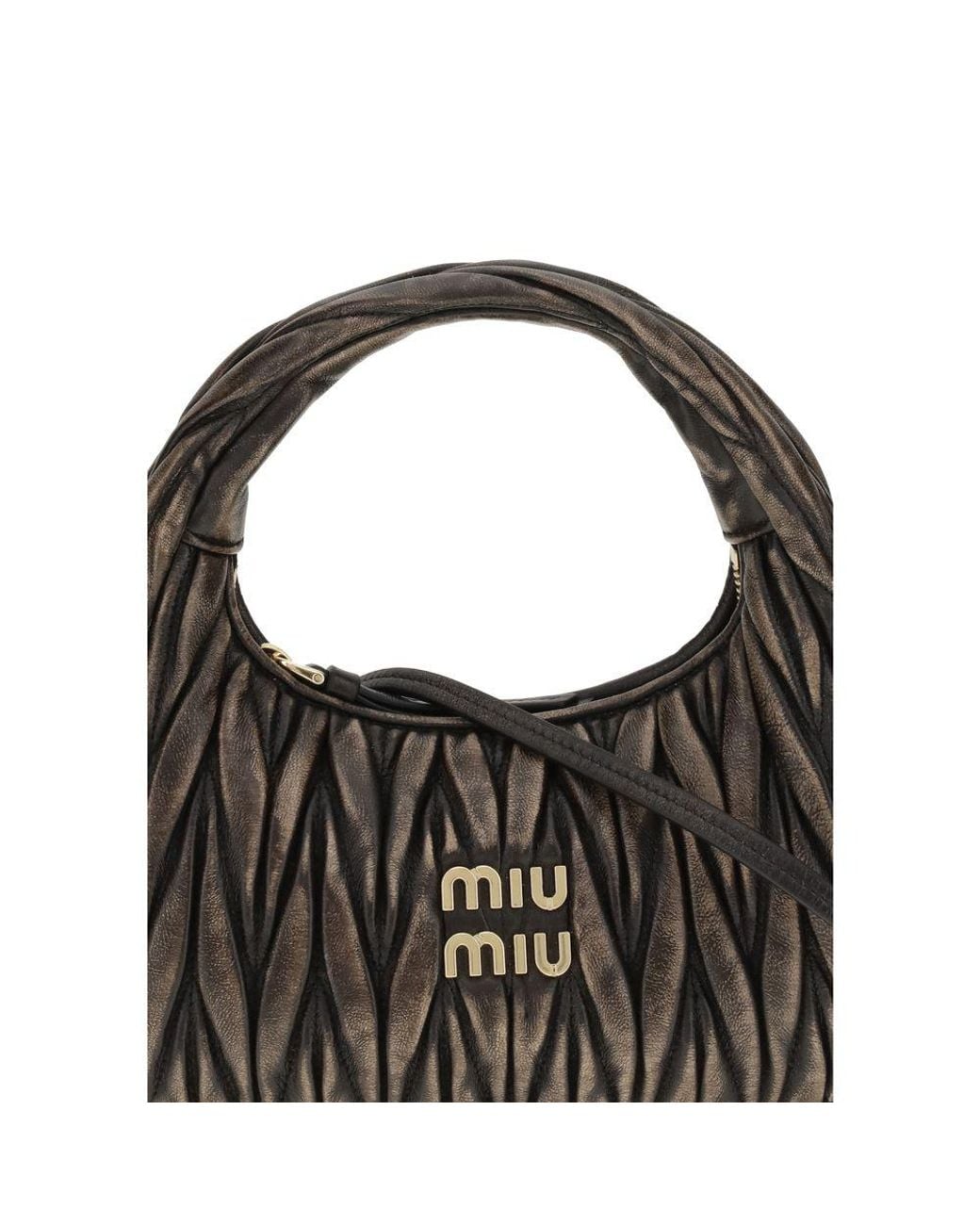 Miu Miu Black Wander Bag In Quilted Leather