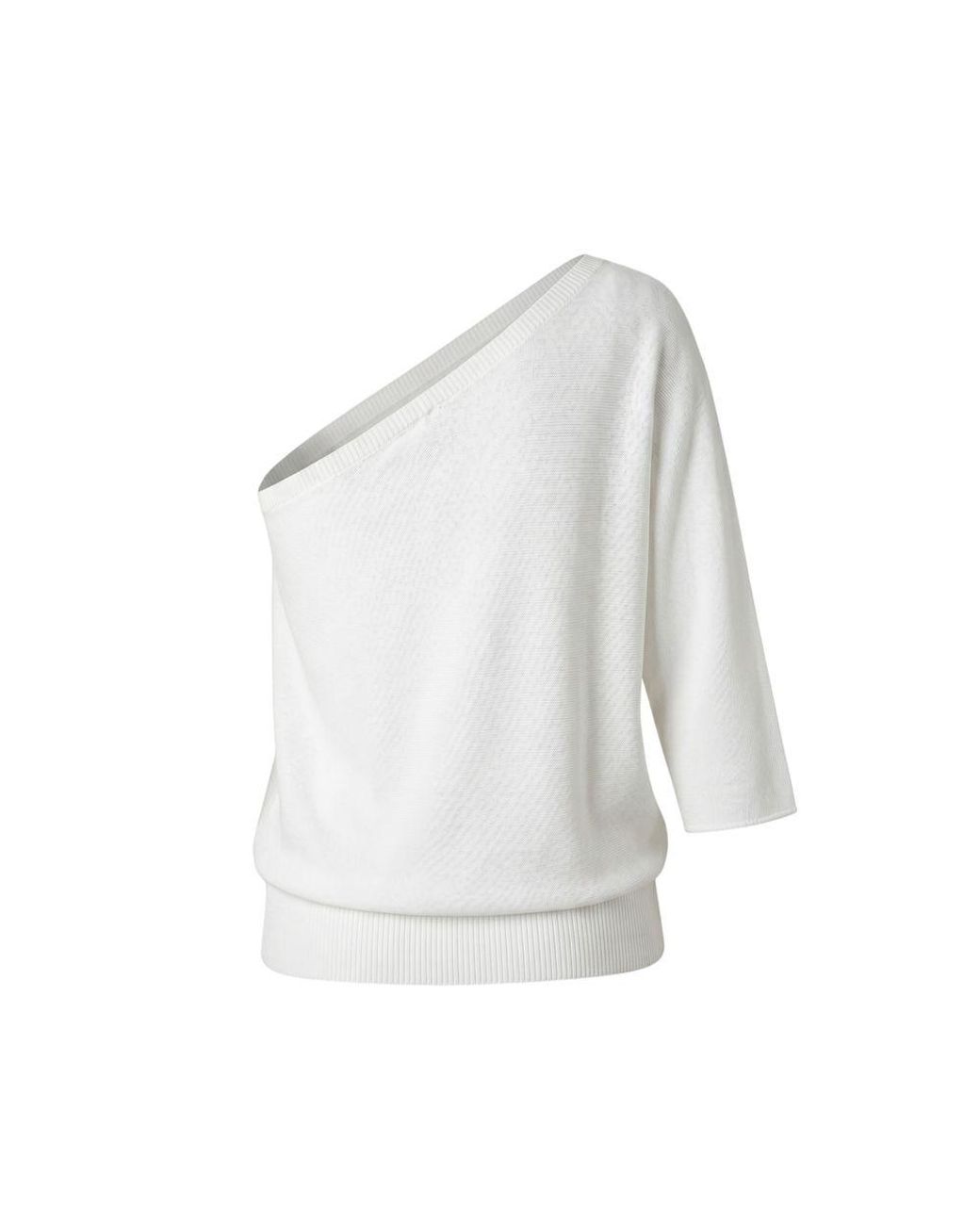Malo Gray White Cotton Sweater