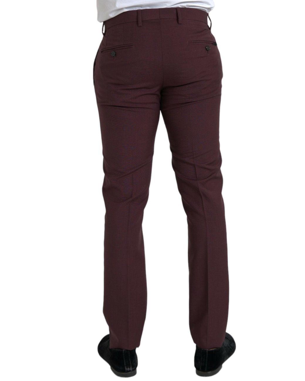 Dolce & Gabbana Purple Wool Slim Fit Dress Pants for men