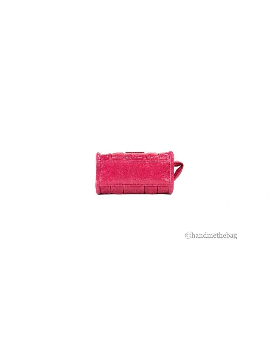 Marc Jacobs Pink The Shiny Crinkle Micro Tote Leather Crossbody Bag Handbag