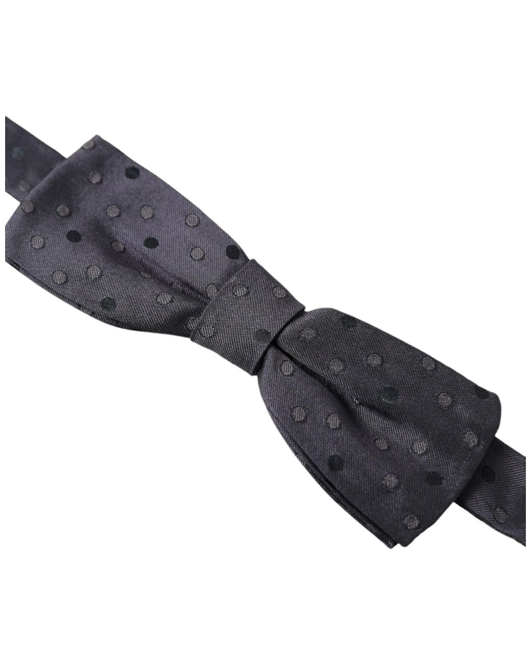 Dolce & Gabbana White Polka Dot Silk Adjustable Neck Papillon Bow Tie for men