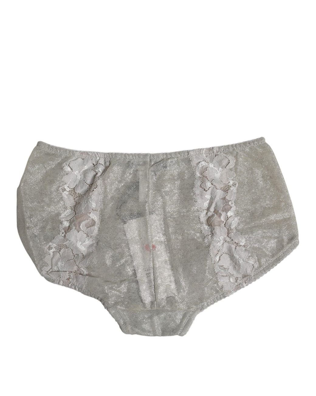 Dolce & Gabbana Gray Cotton Floral Lace High Waist Panty Underwear for men