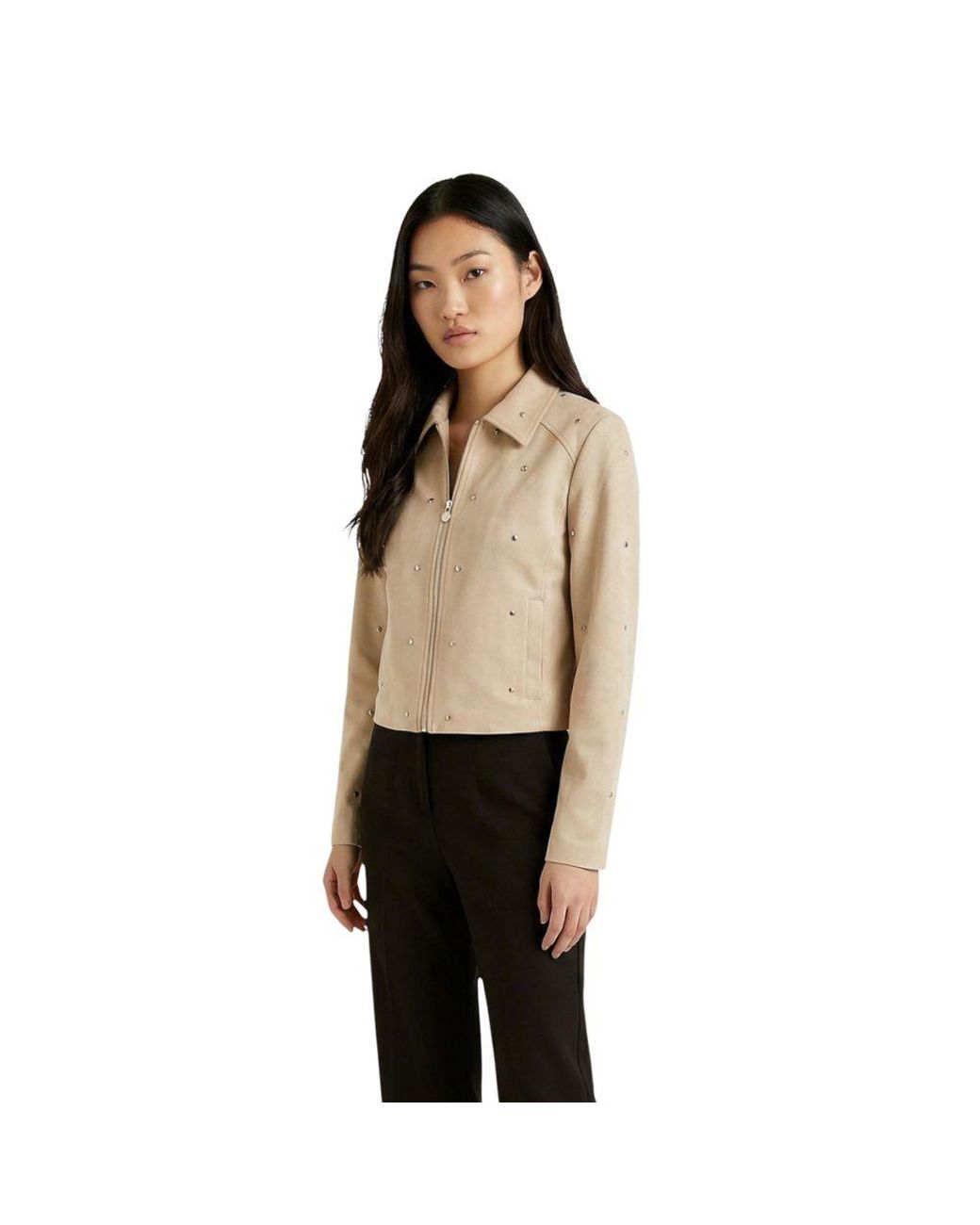 Jacqueline De Yong Natural Polyester Leather Jacket