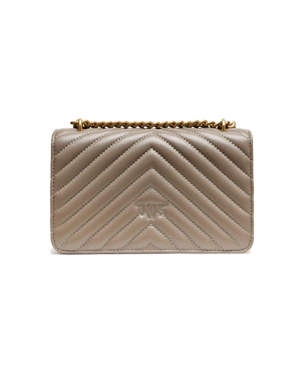 Pinko Multicolor Grey Mini Love Bag One Chevron