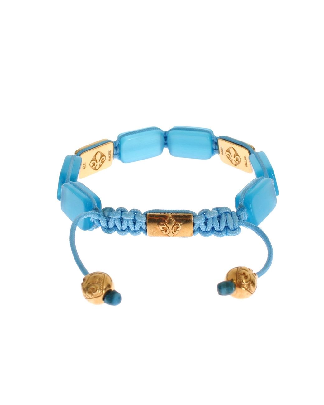 Nialaya Blue Cz Opal 18k Gold 925 Bracelet