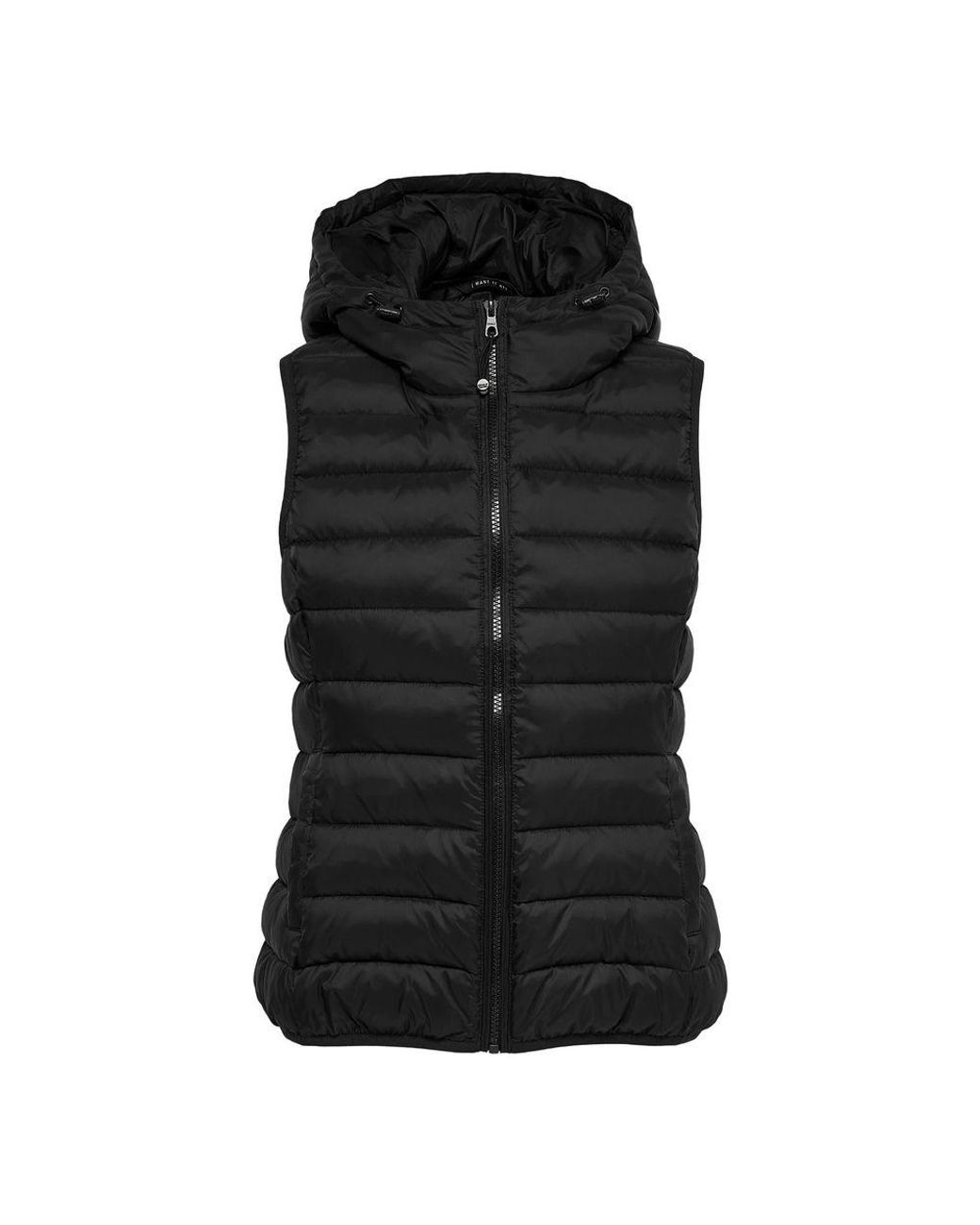 ONLY Black Polyester Sleveless Jacket