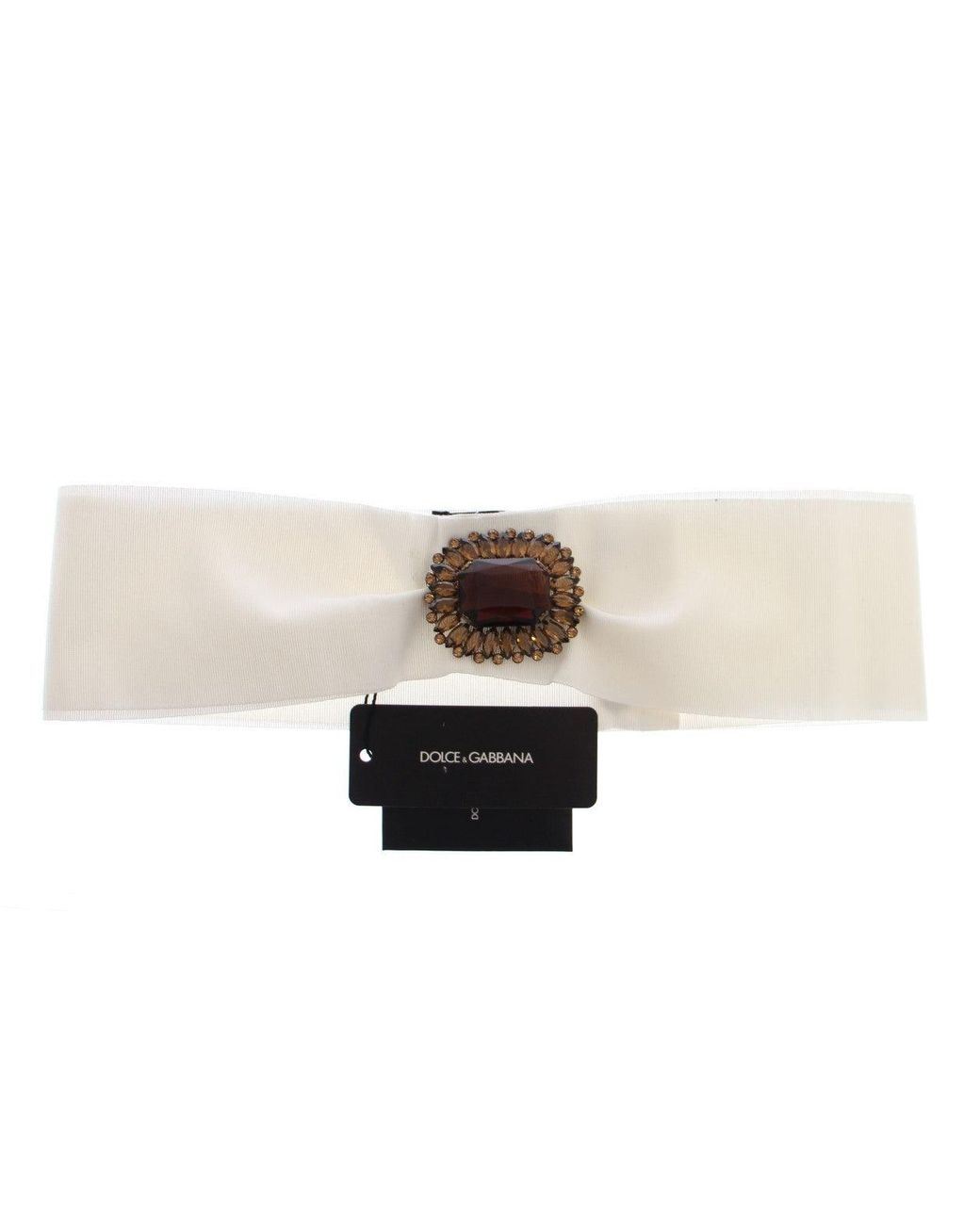 Dolce & Gabbana Black Crystal Brass Wide Waist Runway Belt