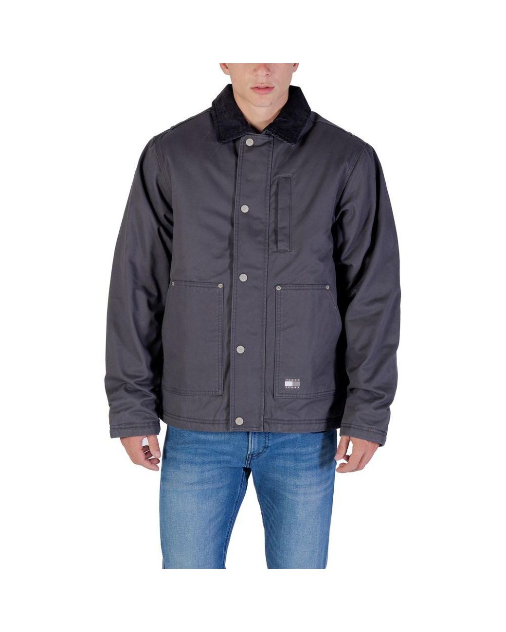 Tommy Hilfiger Blue Gray Recycled Cotton Denim Jacket for men
