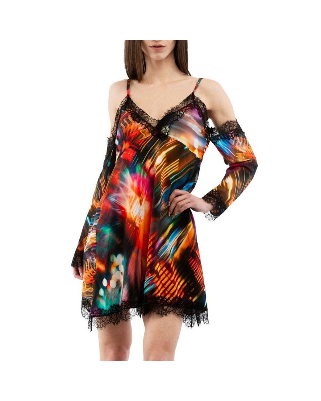 Moschino Red Gray Viscose Cocktail Dress