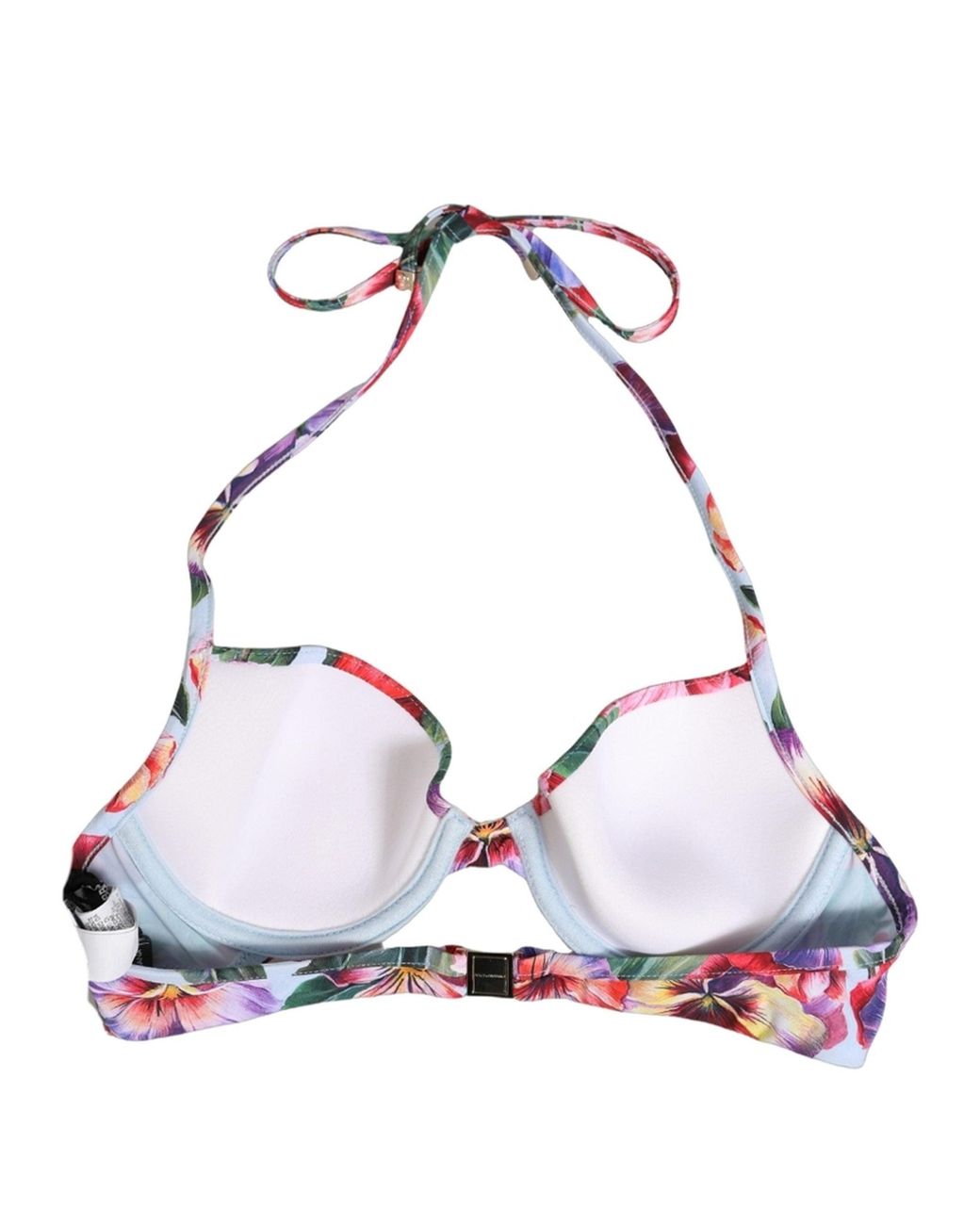 Dolce & Gabbana Pink Top Floral Print Beachwear Bikini Nylon Elastane